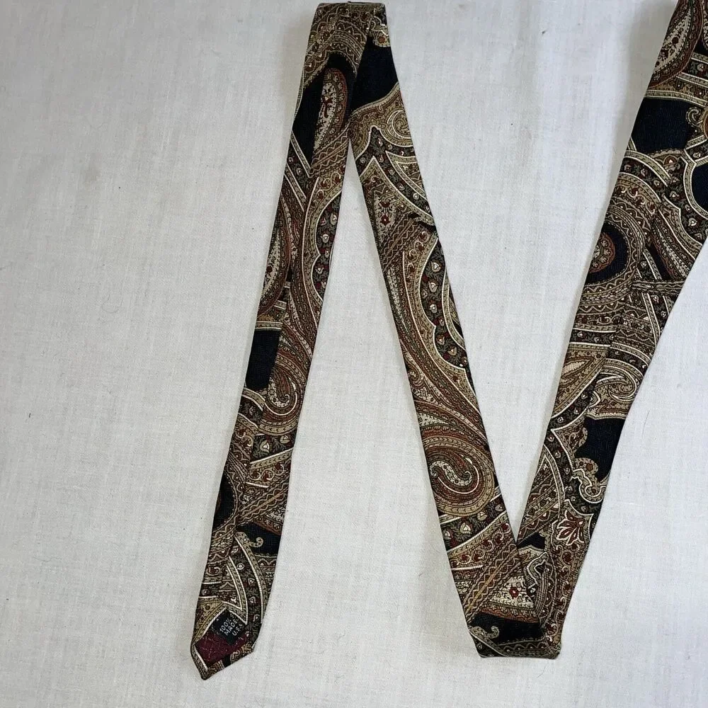 Pierre Balmain Men’s Dress Tie Size 56” Gold Paisley Business Formal City